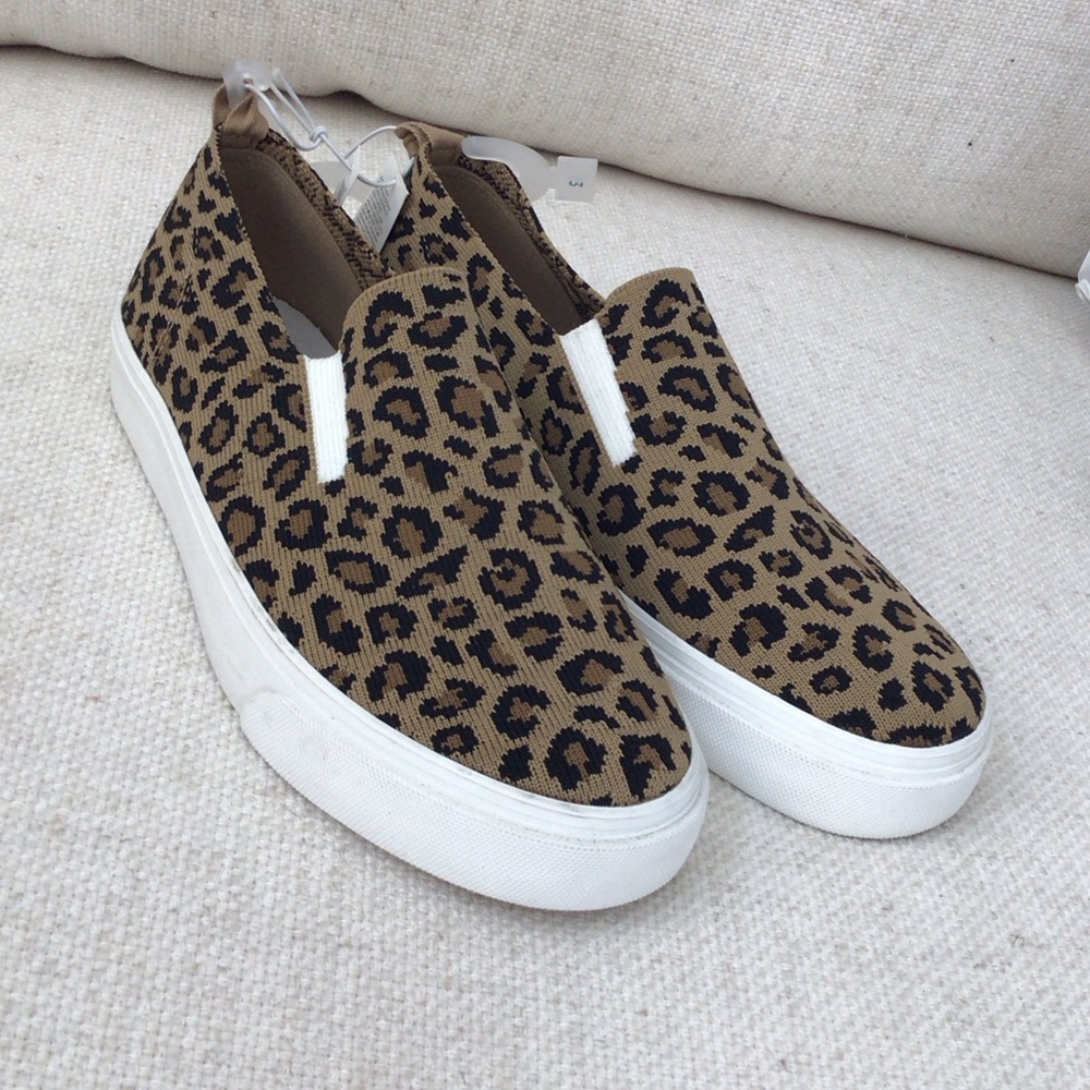 Old Navy Leopard Print Kids Slip-On Sneakers